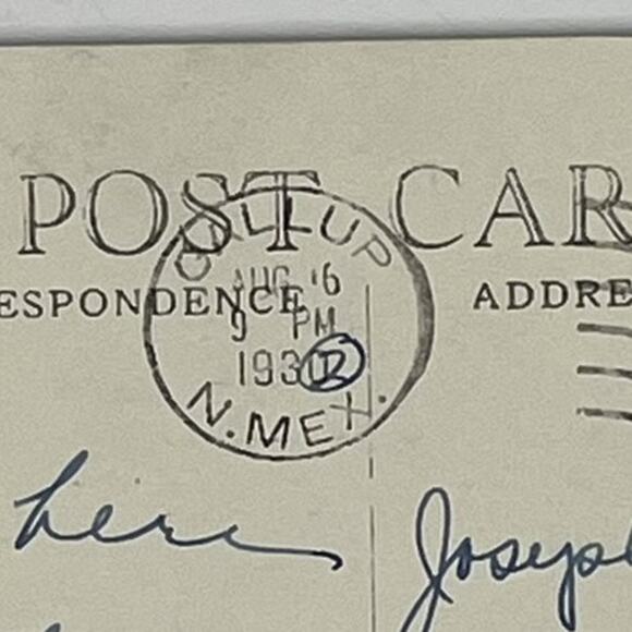 1930 RPPC Kit Carsons Cave Gallup New Mexico Willis Franklin 1c Stamp Postcard - Picture 3 of 5